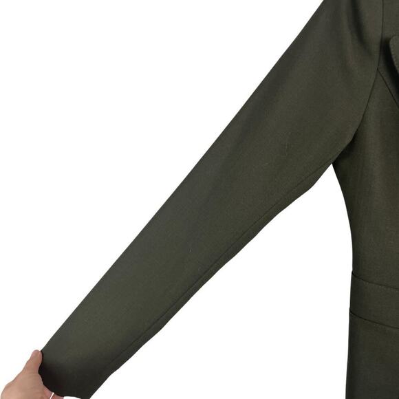 Smythe Duchess Wool Classic Peak Lapel Single Breasted Blazer Jacket Green Sz 2 - Picture 4 of 11